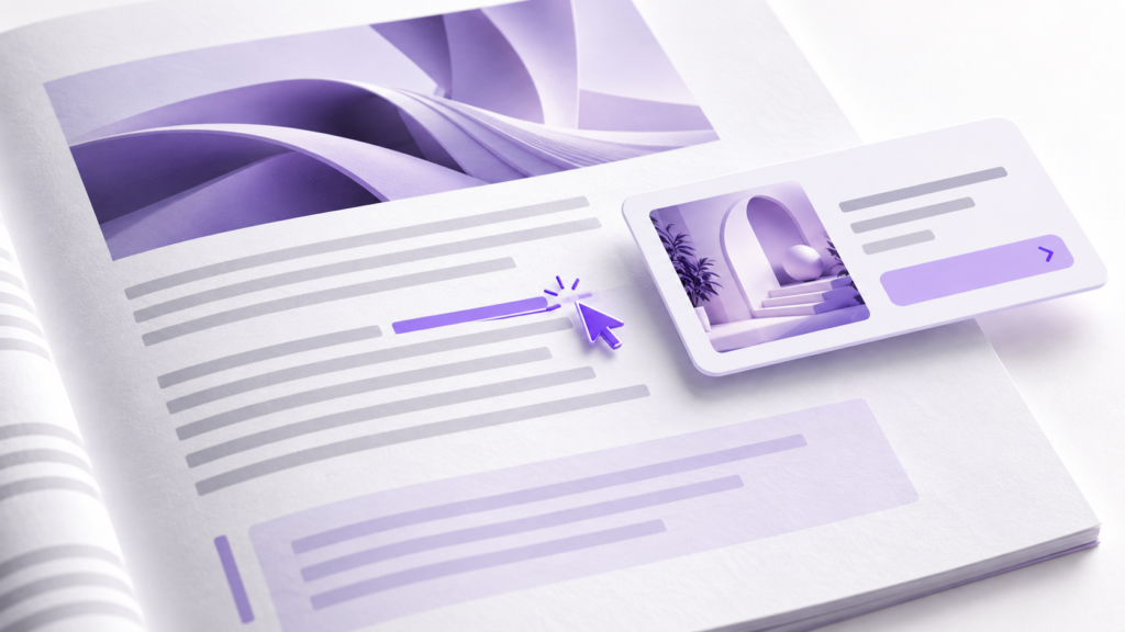 Highlighted contextual link within an article beside a related service preview